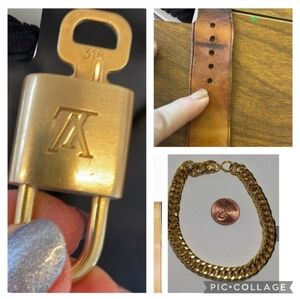 Louis Vuitton lock and key 318, vintage Poignette and 8.5 in bracelet